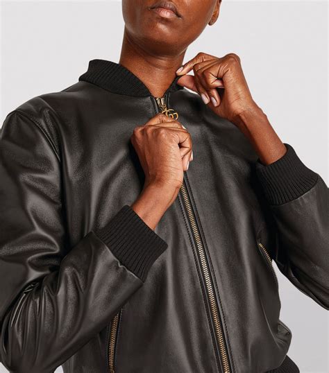 gucci black leather bomber|cheap gucci leather jacket.